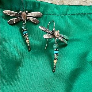 DRAGONFLY EARRINGS by CALIFORNIA DESIGNER ROBINs JEWELRY CARMEL, sterling silver
